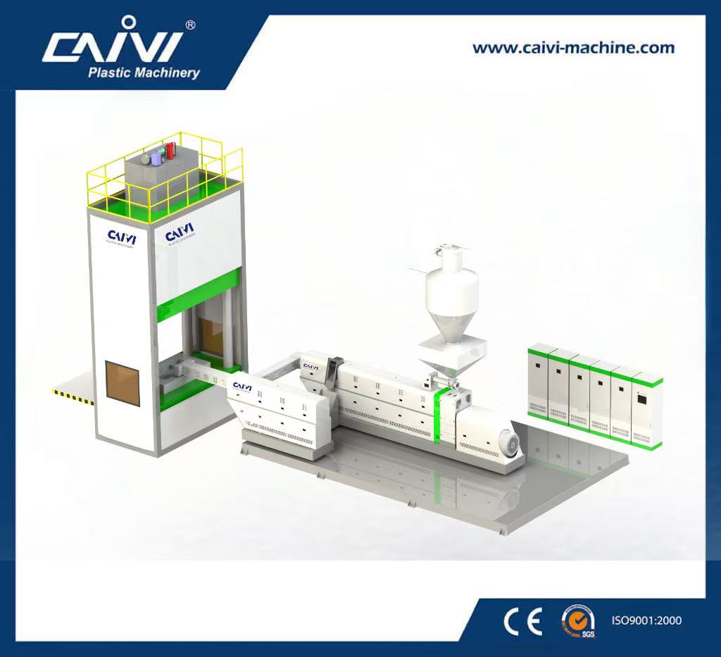 一出一废旧塑料挤出模压成套设备