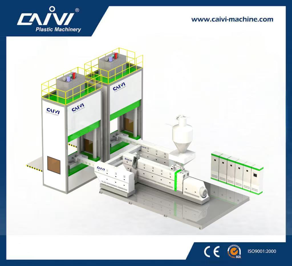 一出二废旧塑料挤出模压成套装置